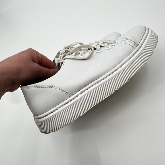 Dr. Martens Dante White Shoes Loafers Lace Up Sneakers Women's 7 Men's 6 Leather - Picture 4 of 8